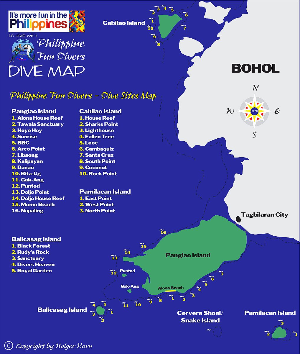 Bohol Dive Map