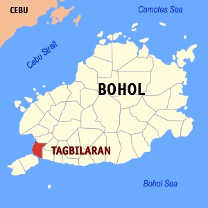 Location of Tagbilaran City in Bohol Island